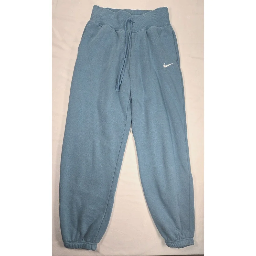 Nike Sportswear Phoenix Fleece Blue High-Waisted Oversized Sweatpants Sz S